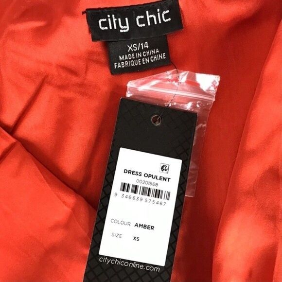 New! City Chic Opulent Faux Wrap Amber Cocktail Party Fall Midi Dress - Picture 15 of 16